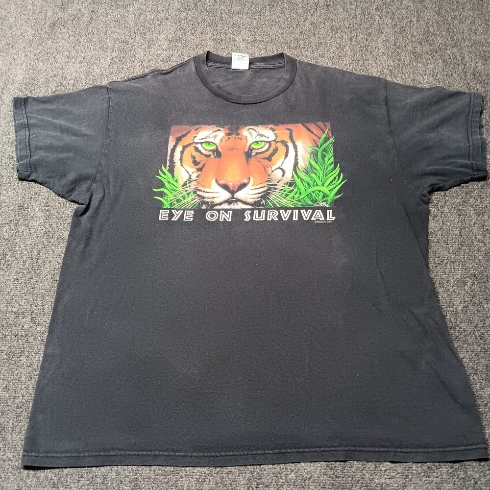 Vintage Tiger Human I Tee‎ Nature Shirt Adult XL Black Cliner